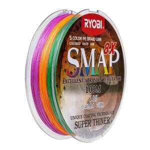 Шнур SMAP PE8X-100M 6.0# Multi Colour 0,405мм Ryobi, фото 4