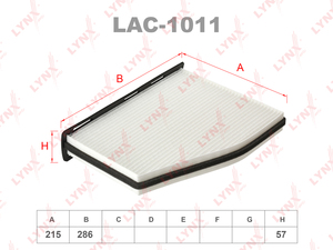 Фильтр салонный LYNXauto LAC-1011. Для: AUDI A3 03-12 / Q3 11>, SKODA Octavia(1Z) 04> / Superb(3T) 08> / Yeti 09>, VW Caddy III-IV 04> / Golf V-VI 03-13 / Jetta III-IV 05> / Passat 05> / Sharan 10> / Tiguan 07> / Touran 03-10, фото 1