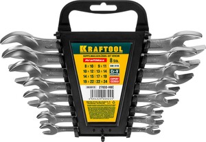 Набор рожковых гаечных ключей KRAFTOOL 8 шт 8 - 24 мм  27033-H8C, фото 1