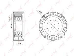 Ролик направляющий / приводной LYNXauto PB-7004. Для: BMW 3(E36 / 46) 1.6-3.2 90-05 / 5(E34-60) 1.8-3.0 89-10 / 7(E38) 2.8 95-01 / 7(E65-67) 3.0 03> / X3(E83) 2.5-3.0 04> / X5(E53) 3.0 00> / Z3(E36) 1.8-3.2 99-03 / Z4(E85) 2.2-3.2 03>, SKODA Felicia 1.3 9, фото 1