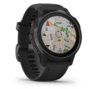 Черные часы Garmin Fenix 6S Sapphire серый DLC с черным ремешком, фото 2