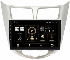 Штатная магнитола LeTrun 4166-9027 для Hyundai Solaris I 2011-2017 на Android 10 (4G-SIM, 3/32, DSP, QLed), фото 1