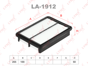 Фильтр воздушный LYNXauto LA-1912. Для: HYUNDAI H-1 2.5D 97> / Starex 2.5D 97-04, фото 1