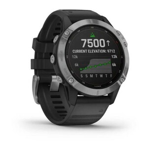 Garmin Fenix 6 Solar серебристый с черным ремешком, фото 2