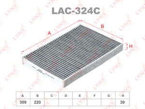 Фильтр салонный угольный LYNXauto LAC-324C. Для: AUDI A4 15> / A5 16> / Q7(4M) 15>, фото 1