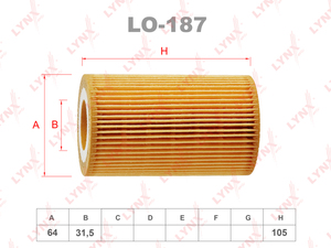 Фильтр масляный LYNXauto LO-187. Для: AUDI A4 3.0 12-15 / A5 3.0 11-17 / A6 3.0 14> / A7 3.0 14> / A8 3.0 11> / Q7(4M) 3.0 15>, фото 1