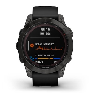 Умные часы Garmin Fenix 7 Sapphire Solar титановый серый DLC с черным ремешком, фото 2