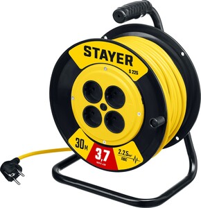 Силовой удлинитель на катушке STAYER S 225 ПВС 2x2.5 30м 3750Вт 55070-30, фото 1