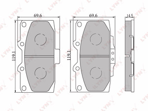 Колодки тормозные передние LYNXauto BD-7107. Для: SUBARU СУБАРУ Impreza(Импреза) 2.0-2.0 00>, фото 1