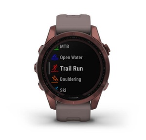 Умные часы Garmin Fenix 7s Sapphire Solar титановый темно-бронзовый с сланцево-серым силиконом, фото 5