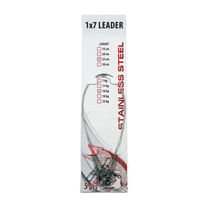 Поводок стальной NAMAZU Leader 1х7, d-0,45 мм, L-20 см, test- 23 кг (уп. 5 шт.), фото 2