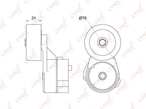 Натяжитель / приводной LYNXauto PT-3249. Для: Hyundai, Хендай Elantra(Элантра)(HD / MD) 1.6 06> / i20 1.4-1.6 08> / i30(FD / GD) 1.4-1.6 07> / i40 1.6 11> / ix20 1.4-1.6 10> / ix35 1.6 10>., фото 2