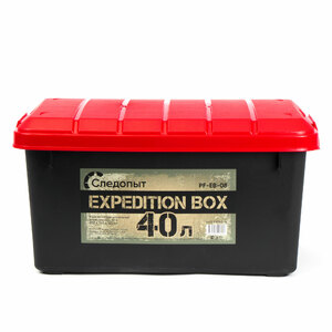 Ящик многофункц. особопрочный СЛЕДОПЫТ Expedition Box, 40 л, 600х360х320 мм, цв. черный/красный, фото 4