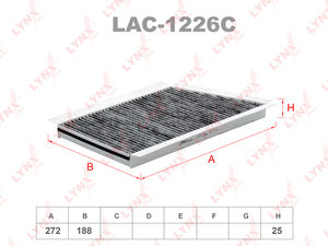 Фильтр салонный угольный LYNXauto LAC-1226C. Для: MERCEDES Мерседес-BENZ C(W203) 00> / CLK(C209) 02>, фото 1