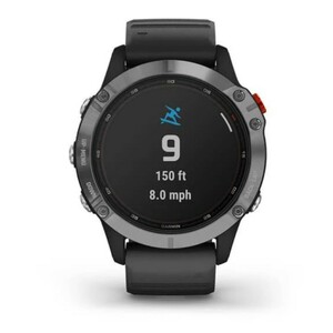 Garmin Fenix 6 Solar серебристый с черным ремешком, фото 5