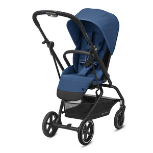 Коляска прогулочная Cybex Eezy S Twist Plus 2 BLK Navy Blue с дождевиком и бампером, фото 1