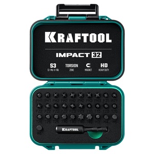 Набор бит ударных торсионных Impact 32 предмета KRAFTOOL 26066-H32, фото 2