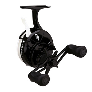 Катушка 13 Fishing Black Betty Free Fall Ghost Ice Reel - 2.5:1 Gear Ratio w/ NEW Line Window - Left Hand - GLOW Spool/Trigger, фото 2