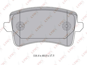 Колодки тормозные задние LYNXauto BD-1223. Для: Audi, Ауди A4(8K) 1.8-3.2 07> / A4 Allroad 2.0D-3.0D 09> / A5 1.8-3.2 07> / Q5 2.0D-3.2 08>., фото 2