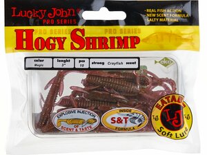 Виброхвосты съедобные LJ Pro Series HOGY SHRIMP 3.0in (07.60)/S14 10шт., фото 4