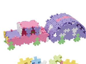 Развивающий конструктор Plus-Plus Mini 100 Pastel, 100 деталей, 6 пастельных цветов, фото 6