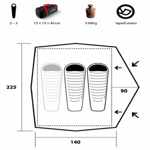 Палатка Trimm COMPACT, песочный 2+1, фото 3