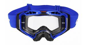 Очки кросс LS2 AURA Goggle с прозрачной линзой (черно-синие с прозрачной линзой, Black blue with clear visor), фото 1