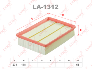 Фильтр воздушный LYNXauto LA-1312. Для CHANGAN Alsvin 1.5 18>, фото 1