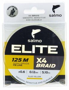 Шнур плетёный Salmo Elite х4 BRAID Fluo Yellow 125/012, фото 2