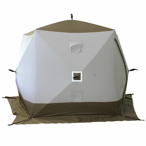 Палатка зимняя СЛЕДОПЫТ Premium 5 стен, 2,8х2,9м, h-2,05м, S по полу 5,6 кв.м, 3 слоя, цвет белый/олива, фото 4