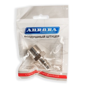 Быстросъёмный штуцер Aurora «папа», наружная резьба 1/2″, никелированная сталь, 1 шт., фото 3
