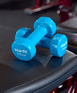 Гантель виниловая Starfit DB-101 2,5 кг, синий, фото 3