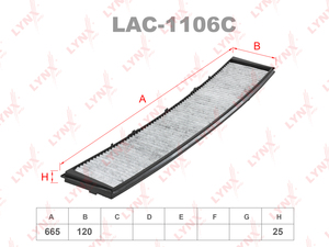 Фильтр салонный угольный LYNXauto LAC-1106C. Для: BMW 3(E46) 98> / X3(E83) 03>, фото 1