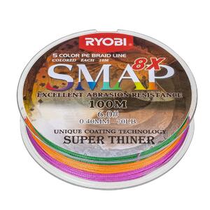 Шнур SMAP PE8X-100M 6.0# Multi Colour 0,405мм Ryobi, фото 6