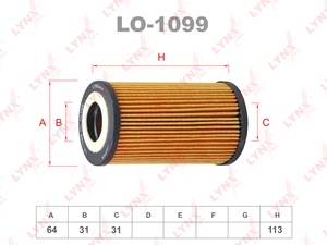 Фильтр масляный LYNXauto LO-1099. Для: PORSCHE 911(996 / 997) 3.4-4.0 01> / Boxster(986 / 987) 2.5-3.4 96> / Cayenne(955) 4.5 02> / Cayman 2.7-3.4 05>, фото 1