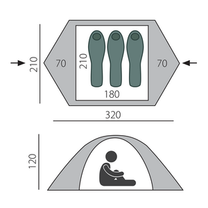 Палатка BTrace Malm 3 (Зеленый/Бежевый), фото 3