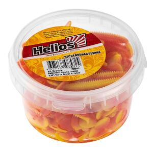 Виброхвост несъедоб. Shaggy 3,35"/8,5 см Orange & Yellow 100шт. (HS-16-015-N) Helios, фото 2