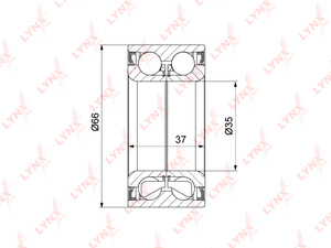 Подшипник ступицы передний (37x35x66) LYNXauto WB-1375. Для: VW Polo 94-01 / Golf II >91 / Jetta II >91 / Lupo 00-05, фото 1