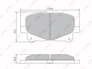 Колодки тормозные передние LYNXauto BD-7575. Для: TOYOTA Estima II(R3) 2.0d-2.4 00-06, фото 1