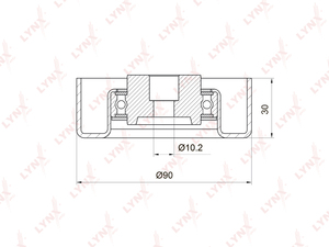 Ролик направляющий / приводной LYNXauto PB-7021. Для: Mitsubishi, Митсубиси, Carisma(Каризма) 1.8 95-06 / Colt(Кольт) 1.6 96-03 / Galant(Галант) 2.0D 96-04 / Lancer(Лансер) 1.6-2.0 95>., фото 2