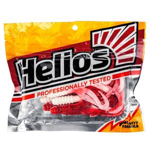 Твистер Credo Four Tail 3,35"/8,5 см Red & White 10шт. (HS-20-003) Helios, фото 2