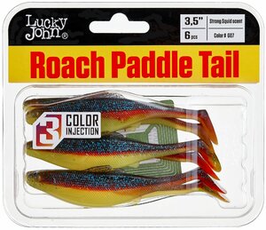 Виброхвосты съедоб. искусст. LJ Pro Series ROACH PADDLE TAIL 3.5in (08.89)/G07 6шт., фото 3