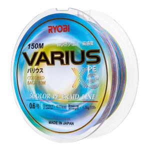 Шнур VARIUS PE8X-150MI 0.6# Multi Colour 0,128мм Ryobi, фото 5
