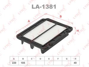Фильтр воздушный LYNXauto LA-1381. Для: CHEVROLET Aveo 1.2-1.5 06> / Kalos 1.2-1.4 05>, DAEWOO Kalos 1.2-1.4 02>, фото 1