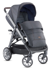 Коляска Inglesina Aptica System Duo 2 в 1 на шасси Aptica Graphite Coffee, Tailor Denim, фото 7