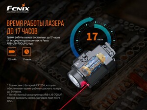 Фонарь подствольный Fenix GL22 c красным лазером, фото 8