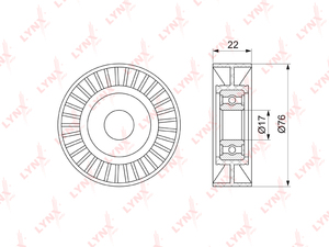 Ролик натяжного механизма / приводной LYNXauto PB-5347. Для HYUNDAI Terracan 2.9D 01-06, KIA Carnival I-III 2.9D 99> / Bongo 3 2.9D 06> / K2700 / 2900 2.9D 06>, фото 1