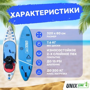 SUP-борд UNIX Line Deep Sea (320 cm) + сиденье, фото 9