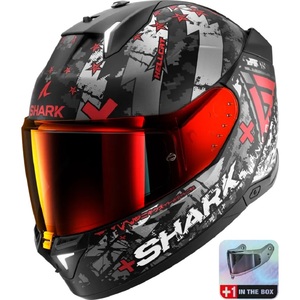 Шлем Shark SKWAL I3 HELLCAT MAT Black/Chrome/Red (S), фото 1