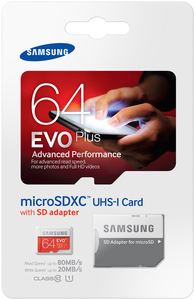 Карта памяти Samsung microSDXC EVO Plus 64Gb UHS-1 20-80MBs, фото 1